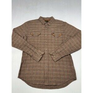 Vintage Obey Flannel Button Shirt Mens Large Orange Outdoors Retro Y2K Skater